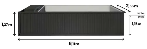 Conteneur Piscine Neuf avec Toit Pack Premium 6,2mx 2,5m – Image 6