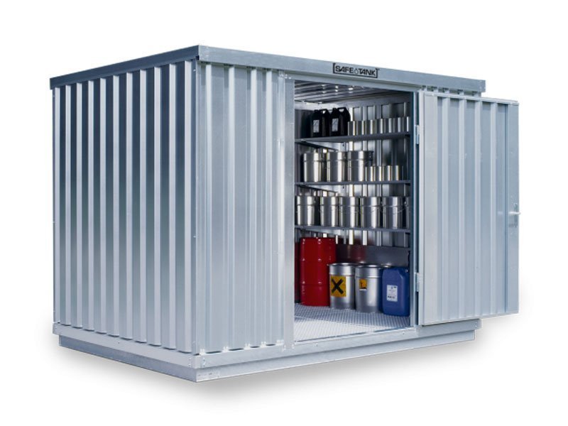 Conteneur pour matières dangereuses SRC-S 3.1W galvanisé, avec porte à un seul vantail – Image 8